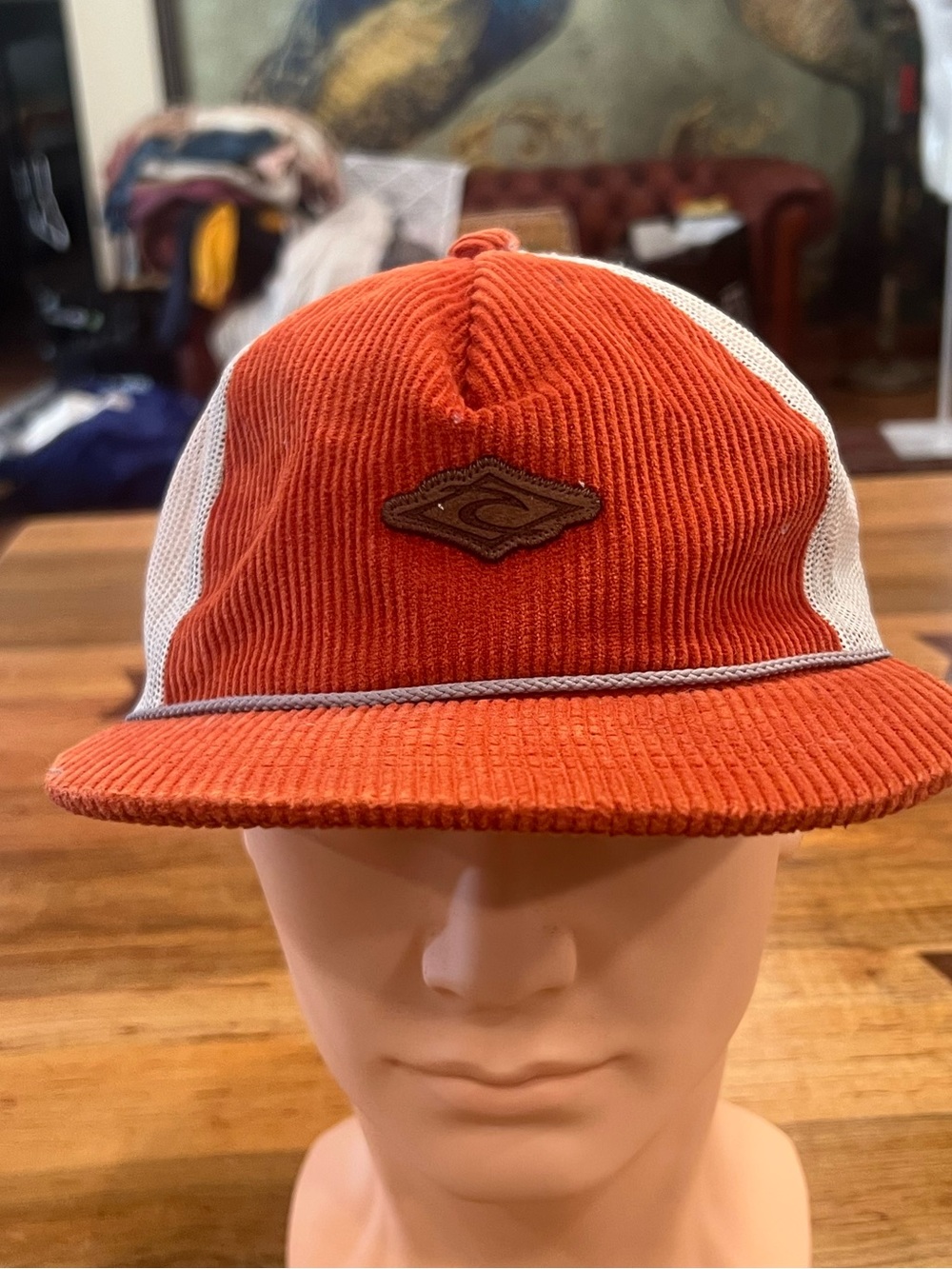 Rip Curl Orange Corduroy Mesh Trucker Hat